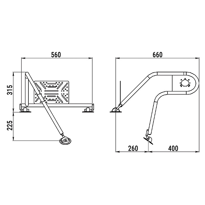 Стойка рулевая с креплением на баллон надувной лодки 25мм в Салавате