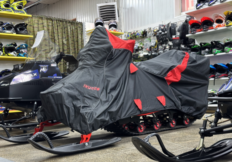 Чехол транспорт. снегохода IKUDZO HUNTER черно-красный Оксфорд ПРЕМИУМ качества с лого IKUDZO в Салавате