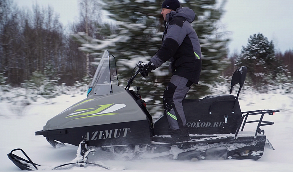 Миниснегоход Бурлак Азимут 24 л.с. , эл.запуск, реверс, тормоз гидравл, капот серый в Салавате