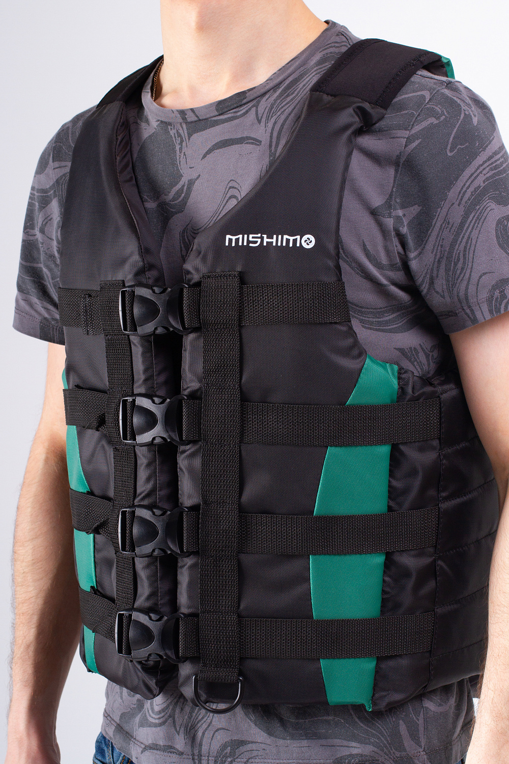 Жилет спасательный MISHIMO PRO Премиум качества Черно-зеленый в Салавате