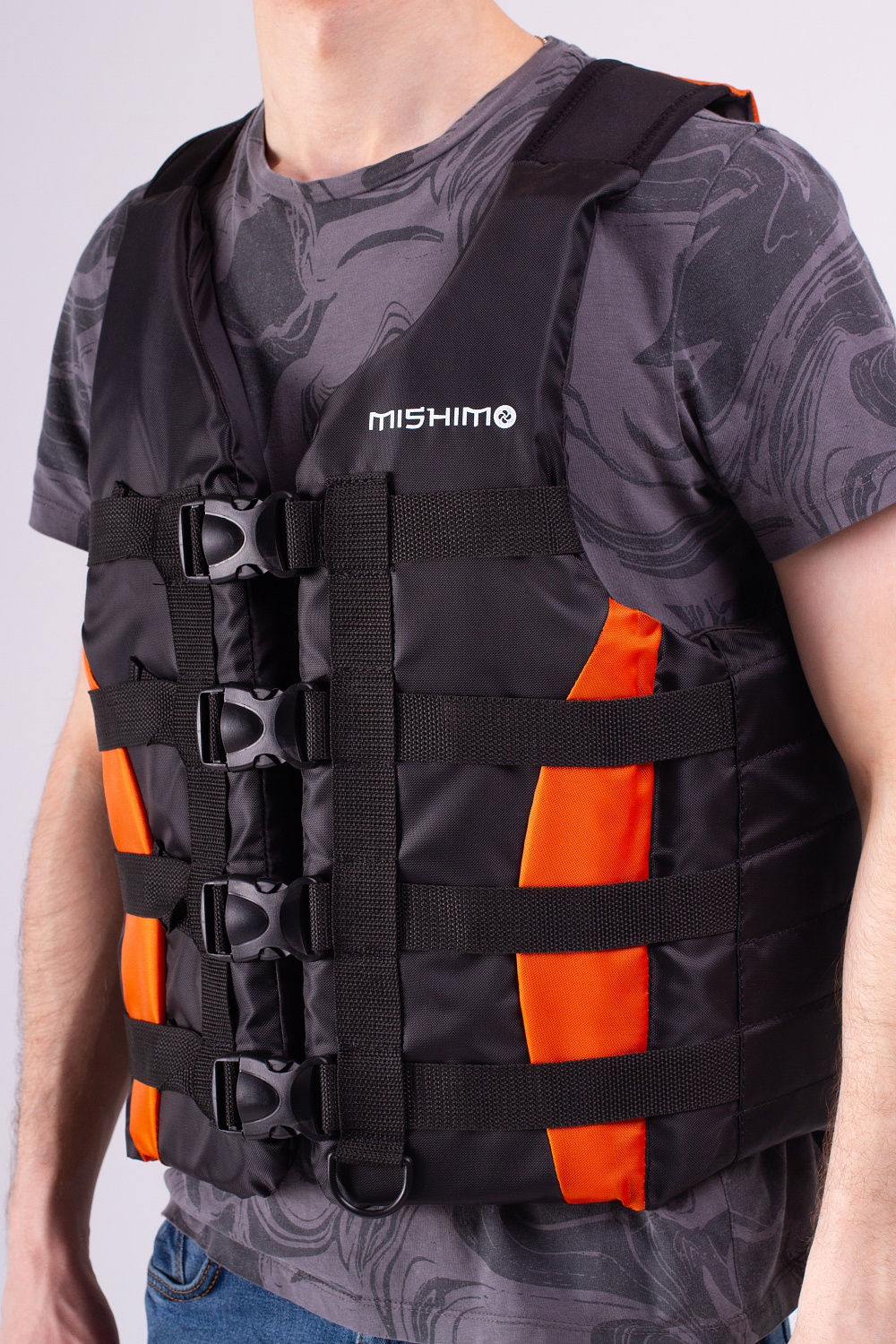 Жилет спасательный MISHIMO PRO Премиум качества Черно-оранжевый в Салавате