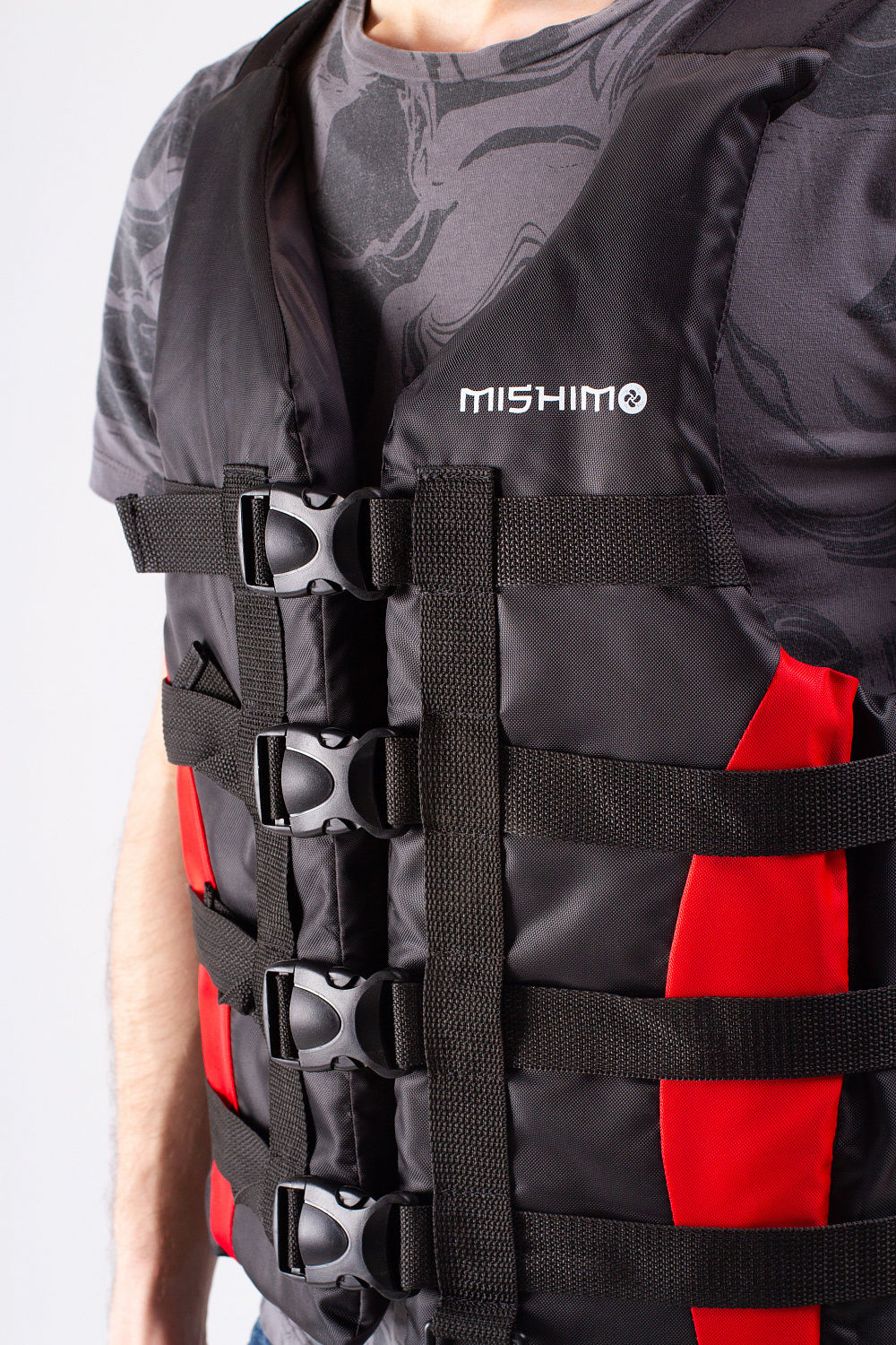 Жилет спасательный MISHIMO PRO Премиум качества Черно-красный в Салавате