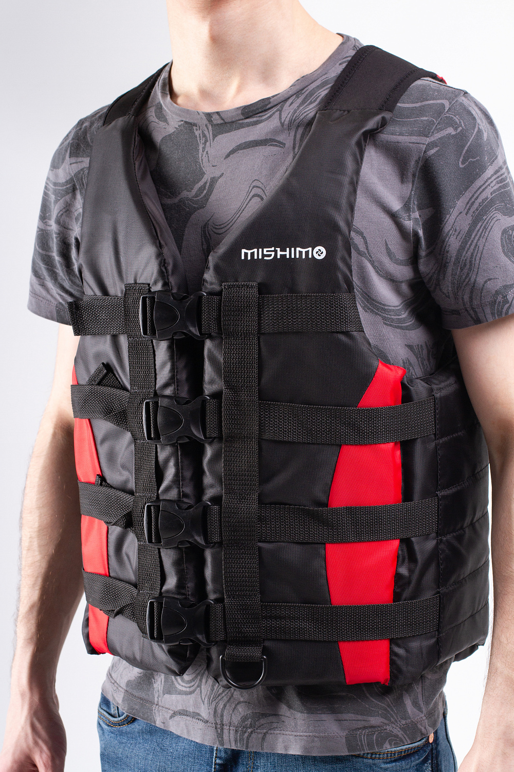 Жилет спасательный MISHIMO PRO Премиум качества Черно-красный в Салавате